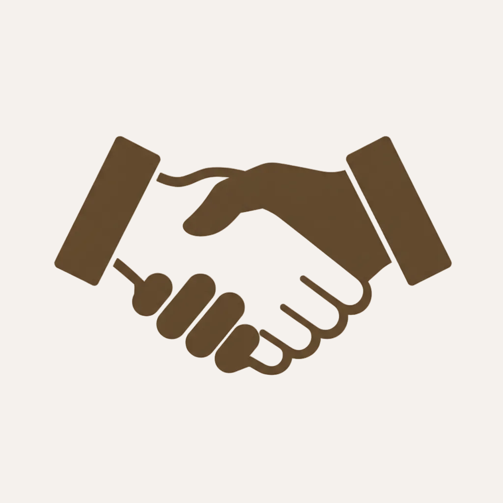 handshake icon to bw with this color 3D2817