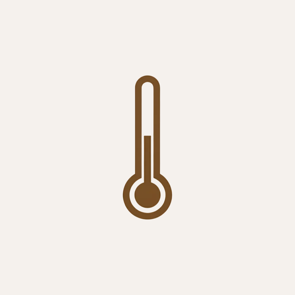 thermometer icon with thes color 5A4A3A 